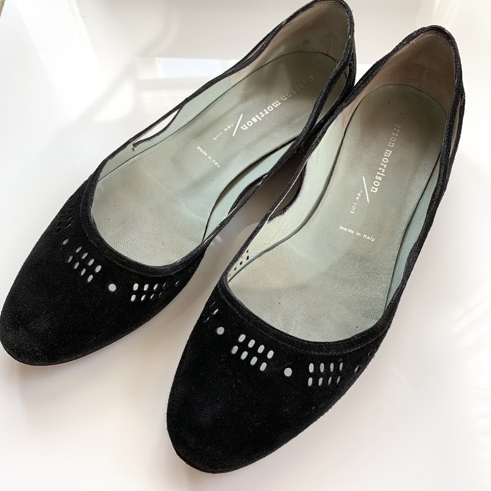 Sigerson Morrison NY/italy designer Black Suede ballet flats